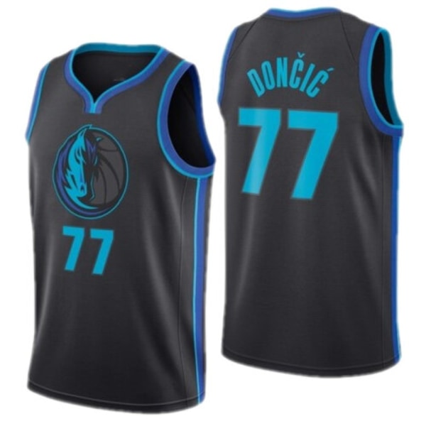 Herr Dam Baskettröja PORZINGIS 6# NOWITZKI 41# DONCIC 77# Kortärmad topp t-shirt Sport löpar T-shirts black #77 XL