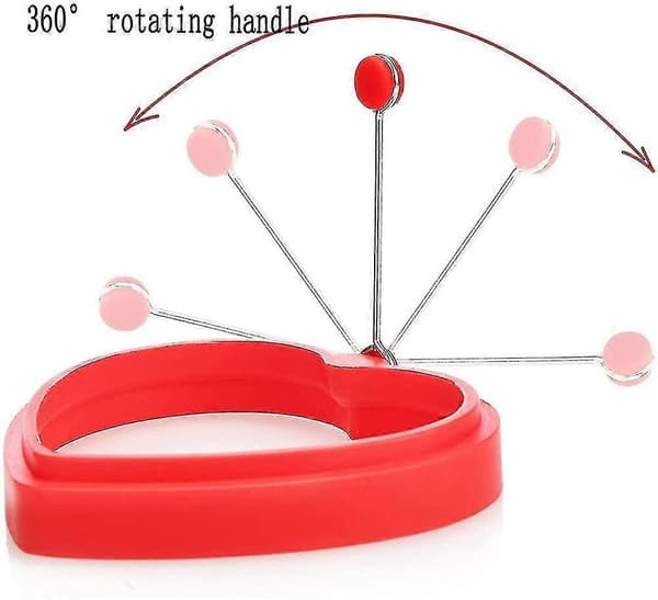 4 stk. stekeform for egg, stekeform i silikon for egg, eggering, kreativ omelettform, blomst
