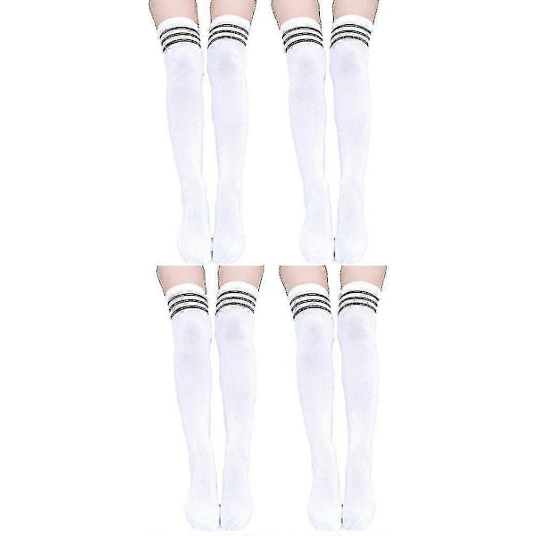 Damestrømper Sokker Overknees Striper Knestrømper Cheerleader