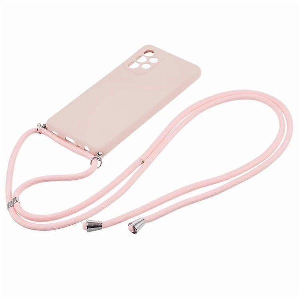 Kompatibelt Skal för Samsung Galaxy A52 4G / 5G / A52s 5G, Exakta Utskärningar, TPU-skydd med Långt Snöre Pink