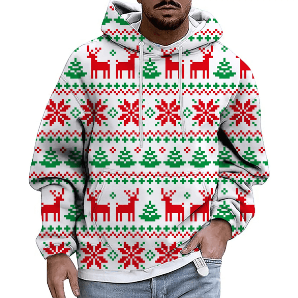 Herr jul 3d hoodies Sweatshirt Print Pepparkakor Casual Harajuku Toppar Höst Vinter Oversized Lyxkläder style 6 5XL