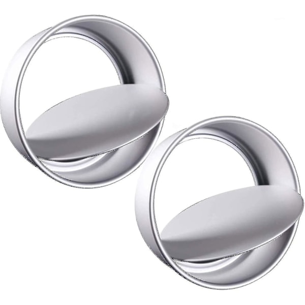 2 st Non-stick Aluminium Rund Kakform med Löstagbar Botten för Bröllops-/Födelsedags-/Julkakor A