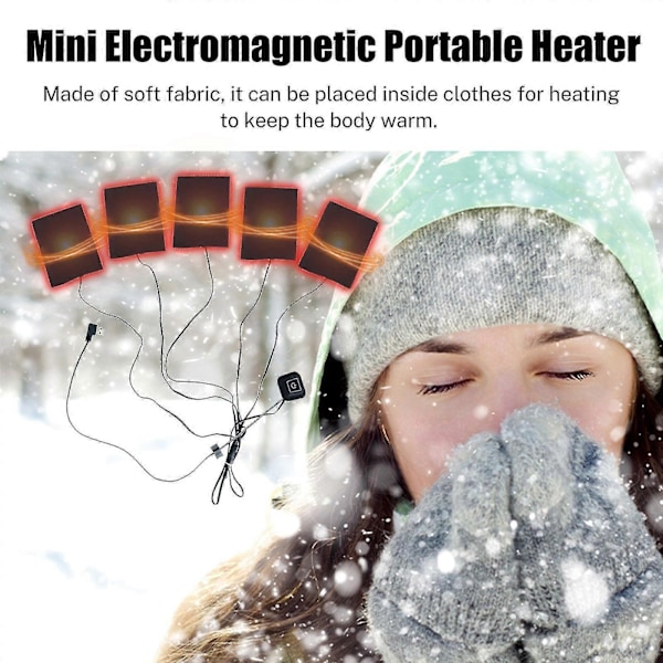 Mini Elektromagnetisk Bærbar Varmer, Bærbare Varmepatcher, Mini Elektromagnetisk Bærbar Varmer Patches Gjenbrukbare Varmepatcher
