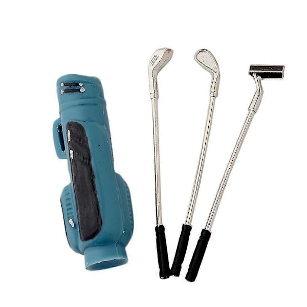 1:12 Dockskåp Miniatyr Tillbehör Mini Golfbag : 3 Fullständiga Klubbor Golfset
