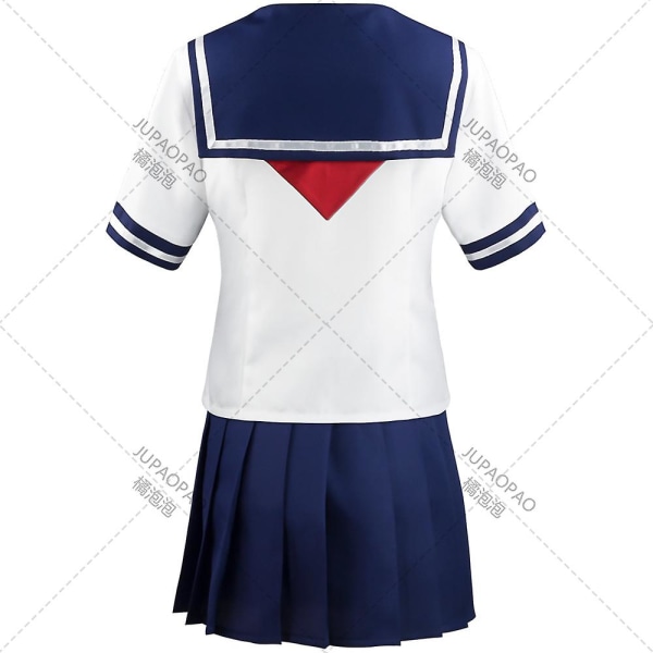 Yandere Simulator Ayano Aishi Cosplay Kostymer Spel Anime Girls Jk Uniform Outfit Sailor T-shirt med kjol Svarta peruker Set Party XXXL