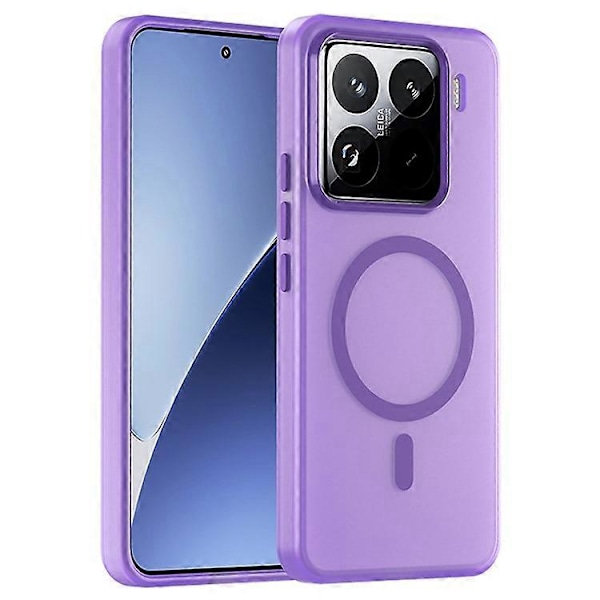 Kompatibel med Xiaomi 15 Pro Deksel Kompatibel med MagSafe TPU + PC Slank Matt Gjennomsiktig Telefondeksel Purple