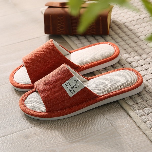 Söt tecknad kanin Kanin Bomull Linne Tofflor Dam Sommar Andas Tjock Plattform Slides Tofflor Kawaii Flip Flops Sandaler Red-Thin 36-37(23-23.5cm)