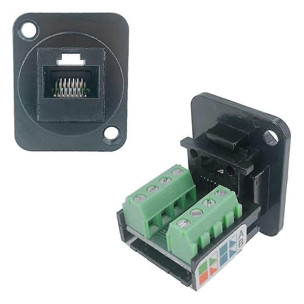 5 stk. RJ45 hun panelmontering skrueterminaladapter, D-type RJ45 8P8C hun til 8-benet terminal