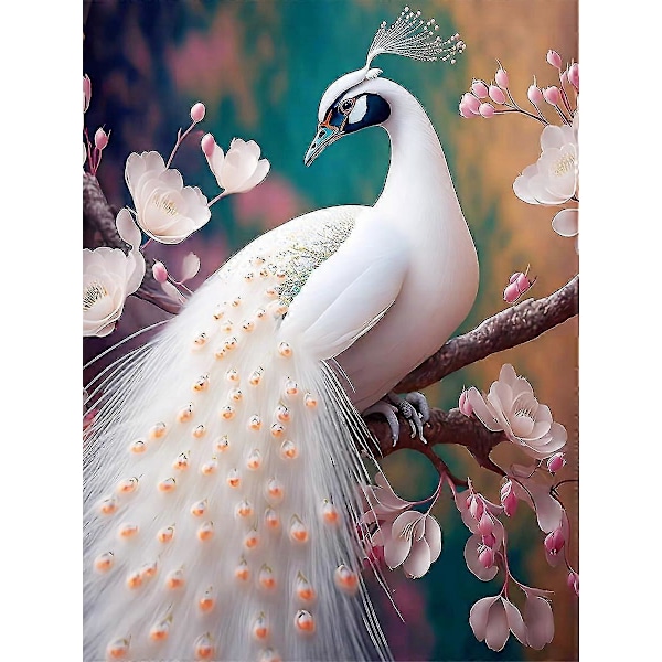 Timanttimaalaussarjat aikuisille, 30x40cm Peacock Maalaa numeroilla -sarja aikuisille ja lapsille, aloittelijan 5D-timanttimaalaussarjat