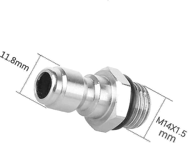 1/4'' Quick Release Connector, 14mm Han Til 1/4 Tomme Quick Release Højtryksrenser Sæbesprøjte Adapter, Skumsprøjte Rustfrit Stål Kobling