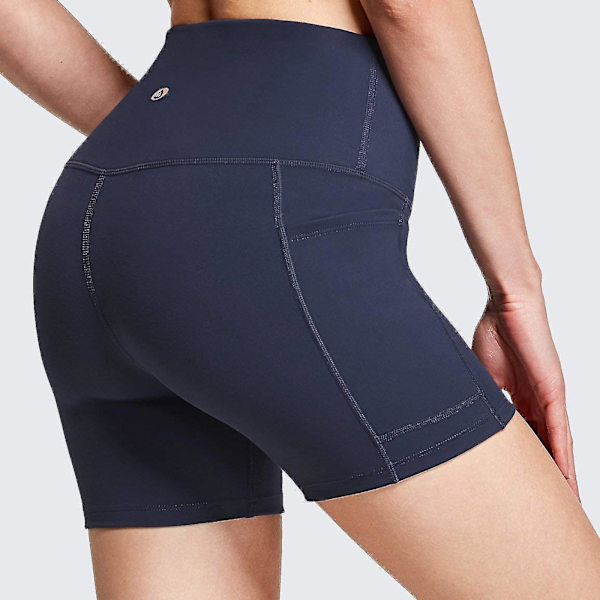 Tflycq Träningsleggings för kvinnor Fitness Sport Löpfickor Leggings Yogabyxor Blue M