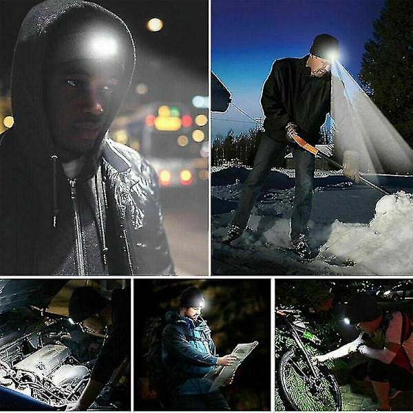 Unisex LED-mössa med USB uppladdningsbart batteri 5 timmars hög power lyser upp bästa julklappen Blue