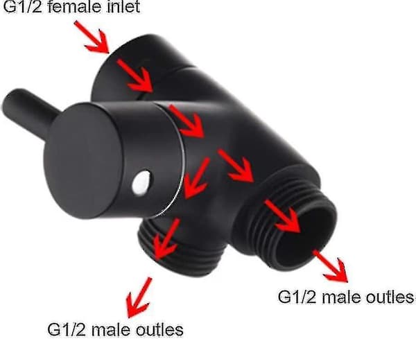 Brusearm omskifterventil, Badeværelse Messing G1/2 3-vejs