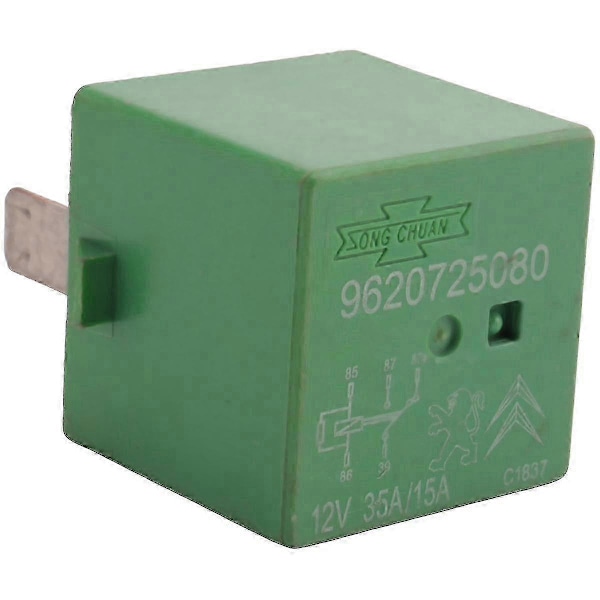 12V 35A 5 Ben Køleradiator Blæser Relæ Grøn 6547TX til 206 207 306 307 406 407 807