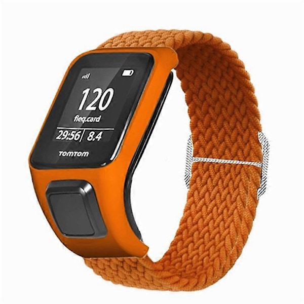 Kompatibel med TomTom Runner 2/Runner 3/Spark/Adventurer Elastisk Vævet Smart Watch Rem Justerbar Håndledsrem Orange
