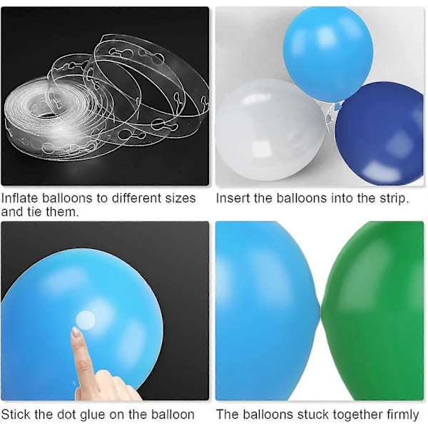 Blå og Grøn Ballonguirlande Sæt Mørkegrøn Marineblå Mørkeblå Balloner Bue med Bånd til Drenge Piger Jungle Tema Fest Fødselsdag Baby Shower Bryllup