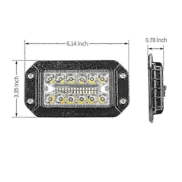 2 stk. 12V 6 tommer planmonteret arbejdslys 26 LED super lysstærk spotlight bilforlygter