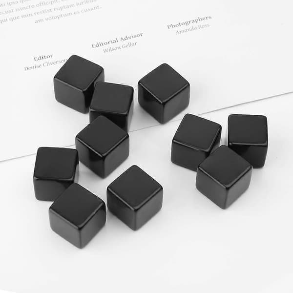 10 stk. 16 mm Blanke Terninger Sort Akryl Cube Brætspil Børnelegetøj DIY Sjov Og Undervisning