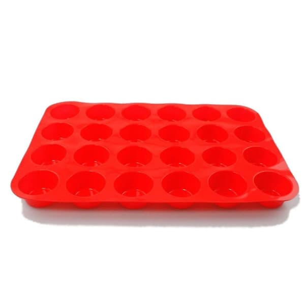 24-hulls Mini Muffins Silikon Såpe Kjeks Cupcake Bakeform Brett Form Q