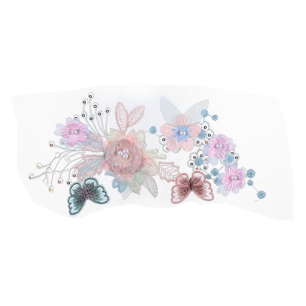 DIY Kjole Patch Multi Farve Blomster Broderi Formet Til Kvinder Og Børn 1 stk