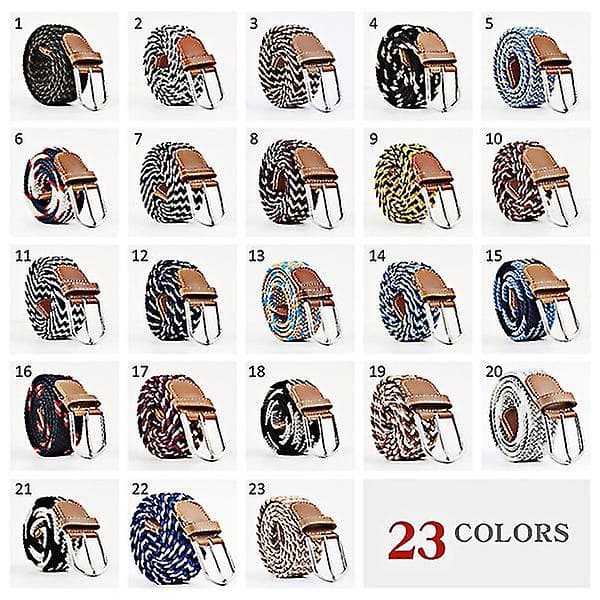 Bälte Canvas 23 Mönster Storlek W26-w36 Stretch Justerbar Längd