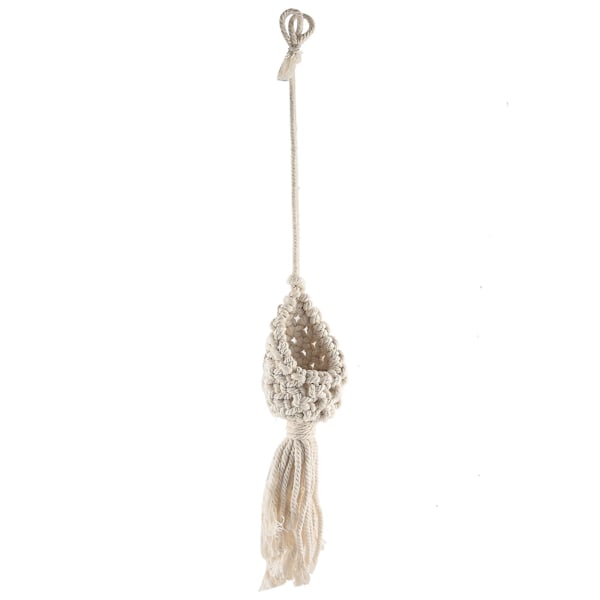 Boho Macrame Luftplante Hænger Tillandsia Hængende Kurv Reb Holder Blomst Hjemmeindretning (10cm)