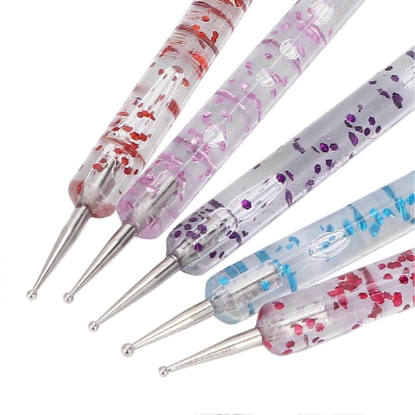 5 st Nageldekoreringspenna Hemmasalong Bärbar DIY Nagelkonst Dekoreringsverktyg Manikyrverktyg
