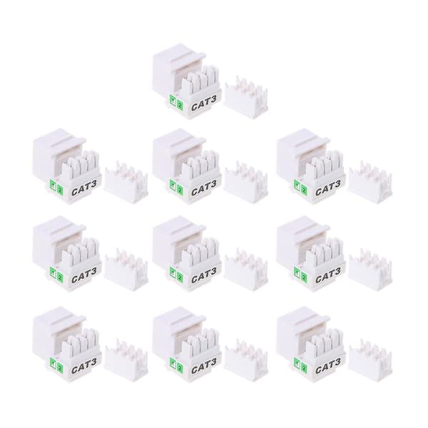 10 stk. Telecom Voice Jack Telefonmodul RJ11 CAT3 Informationsstik Adapter