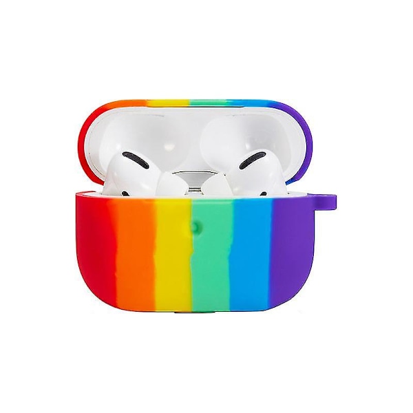 Rainbow - Beskyttende etui kompatibelt med Airpods 3 [rainbow silikone etui] [med snap-on stødsikker].