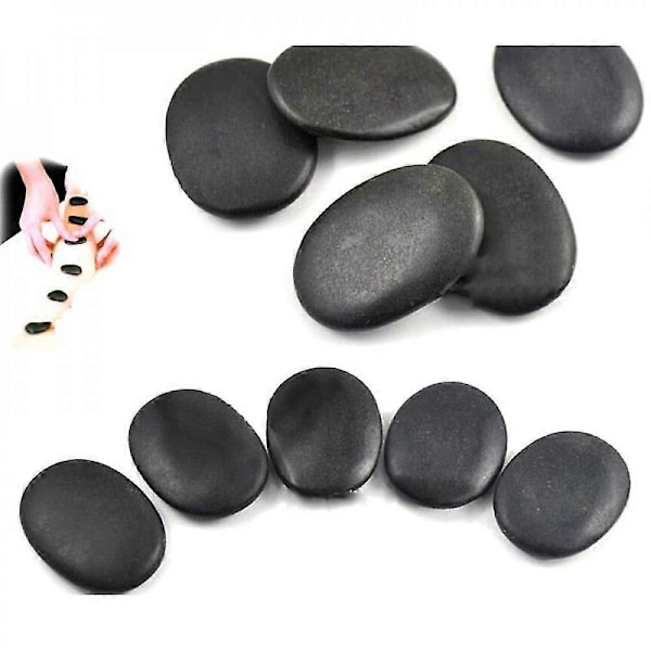 7 st/set Varma Stenar Massage Användbara Basaltstenar 3*4cm Storlek Svart SYG
