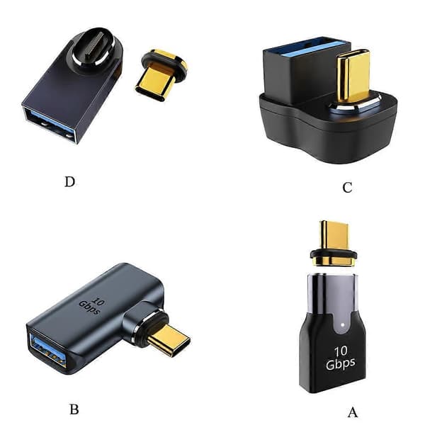 10 Gbps Type C Han til USB 3.0 Hun 90 Graders Vinkelret OTG Dataadapter
