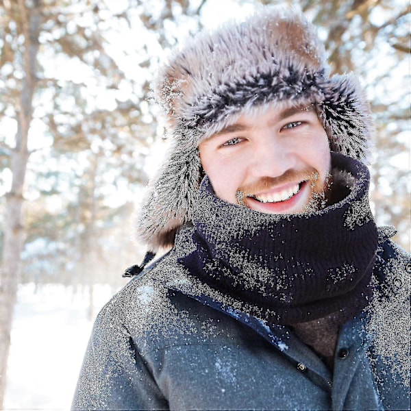 Fleeceforet Halsvarmer Halsedisse Vinter Skjerf For Menn Kvinner Marineblå