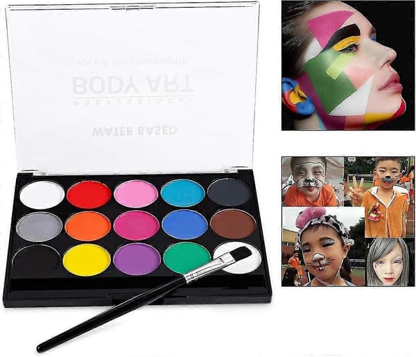 12 sminkboxar set barnsminkpalett med borste