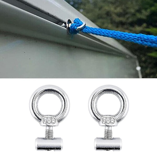 2x Markise Skinnestopper i Rustfritt Stål for Bobil, Campingvogn og Caravan