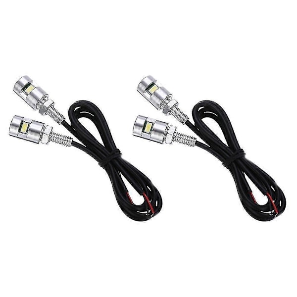 4x Krom 5630 Motorcykel Skruebolt Lampe Bil Universal Nummerpladelys 12v