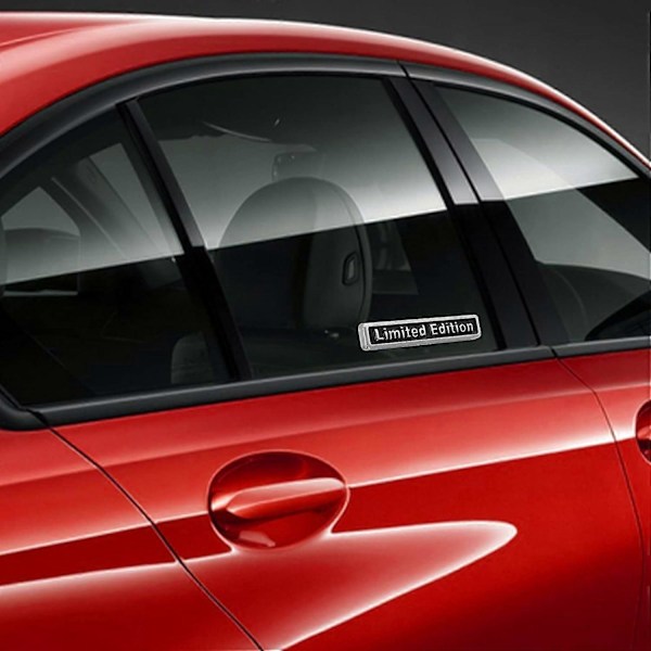 Grevosea 2 kpl 3D-auto Limited Edition -logotarra, hopeinen metallinen Limited Edition -tarra, yleismallin autotarra, tunnusmerkki autoon, moottoripyörään, ikkunaan