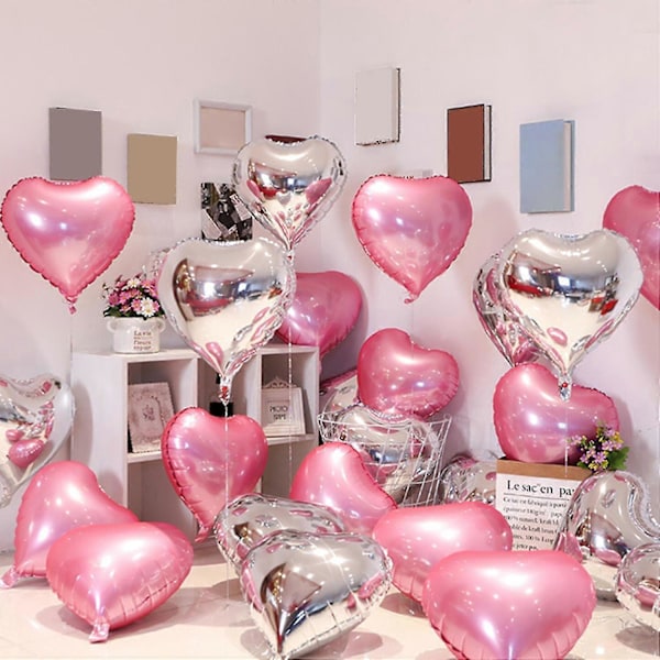 10 stk. Ballon Ornament Dekorativ Attraktiv Aluminiumfolie Hjerte/Femtakket Stjerneform Ballon Sæt