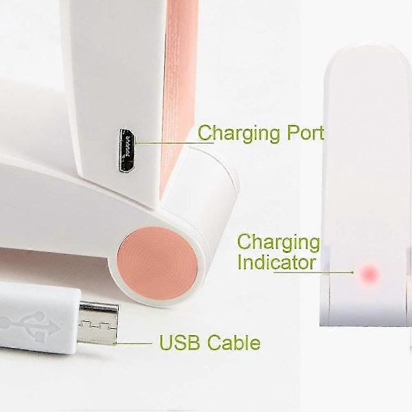 Kädessä pidettävä mini-tuuletin, kannettava kokoontaitettava taskutuuletin, USB ladattava pöytätuuletin, pieni matkatuuletin kotiin, matkalle, retkeilyyn, 2 nopeutta