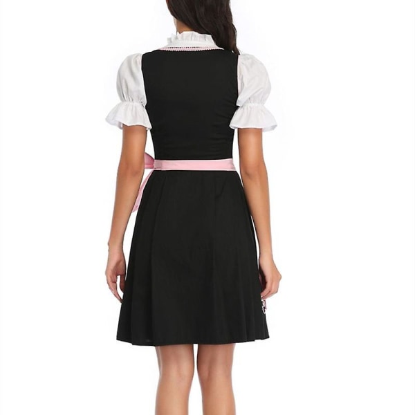 Naisten perinteinen saksalainen baijerilainen oluttyttöasu Seksikäs Oktoberfest Festival Dirndl-mekko Cosplay-pukujuhlamekko Eu34-42 white M