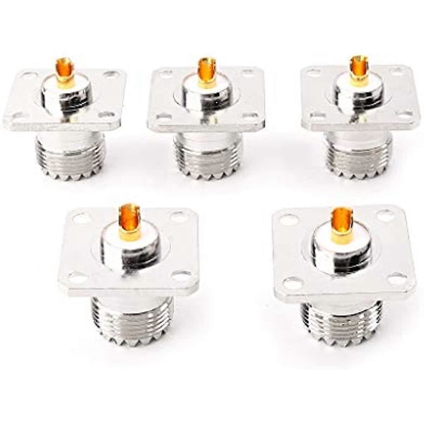 Hero-s UHF SO239 Sockel Fläns Panel Chassi Däckmonteringsadapter Rak Kontakt Förpackning med 5