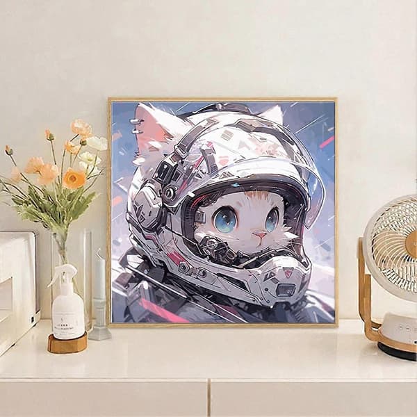 DIY Måla efter nummer-kit, Air Cat Force Astro Cat Enkla måla efter nummer-kit 1