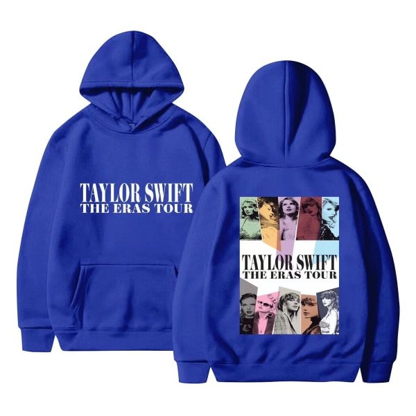 2024 europæiske og amerikanske sangerinde Taylor ny mode taylor swift enkel trykt europæiske og amerikanske hættetrøje til mænd og kvinder blue XL