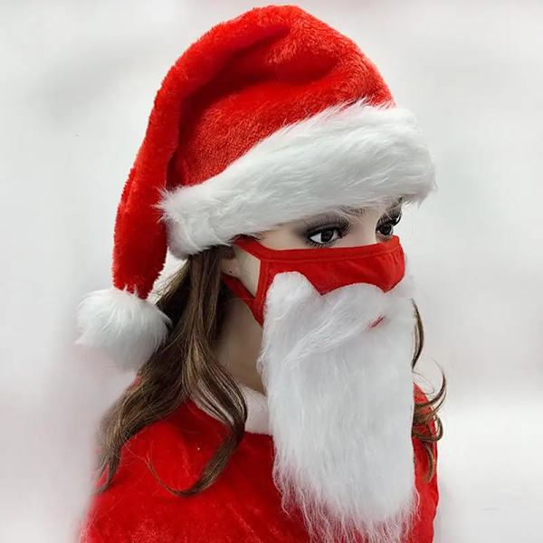 Jultomten Skägg Cover Söt Cover Hatt Ögonbrynskit För Vuxen Jul Semester Jultomte Rolig Skägg Ansiktstäckande kostym