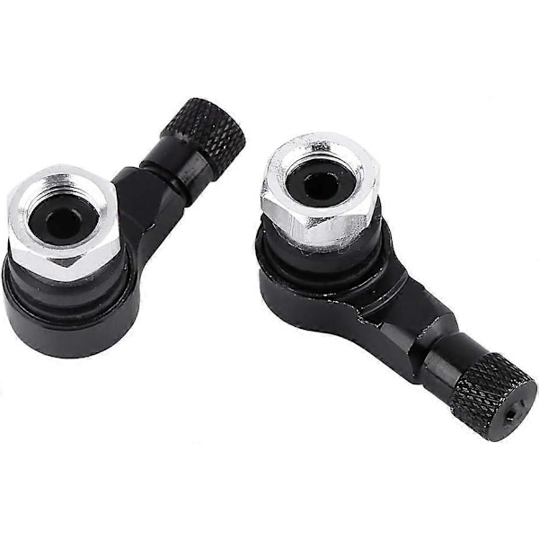 2 st 11,3 mm Bil Däck Luftventil Universal Motorcykel Aluminiumlegering Hjul Däckventilskaft Lock 90 Grader för Standard Slanglösa Däck Hjul (Svart)
