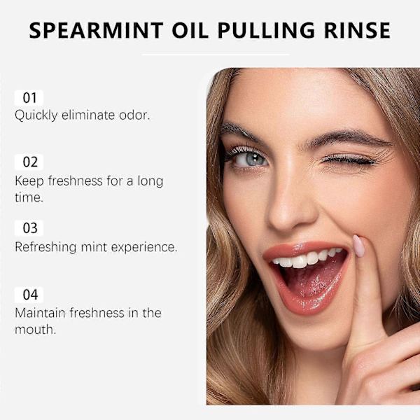 Grönmynta Oil Pull Rinse Pepparmyntsolja Munvatten 237ml