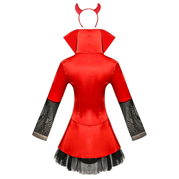 Carnival Halloween Lady Gothic Demonic puku Seksikäs punainen musta Deep V Mini Tutu Devil Playsuit Cosplay Fancy juhlamekko Black L