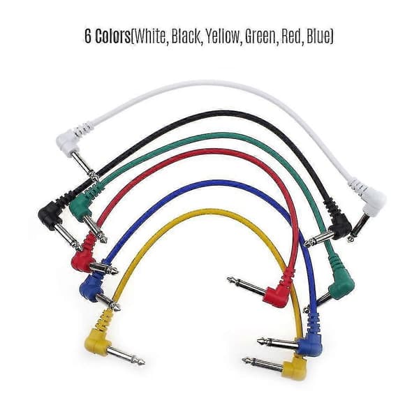 6 Farger Elektrisk Gitar Effekt Patch Kabel Wire Audio Tilkoblingskabel