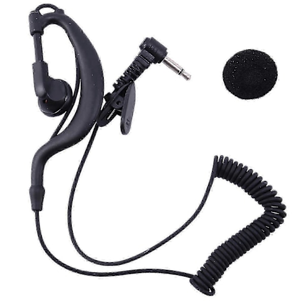 Ørekrog Øretelefon 3.5mm G Form Jack Kun Lytning Ørestykke Headset kompatibelt med Radio Højttaler Mikrofon