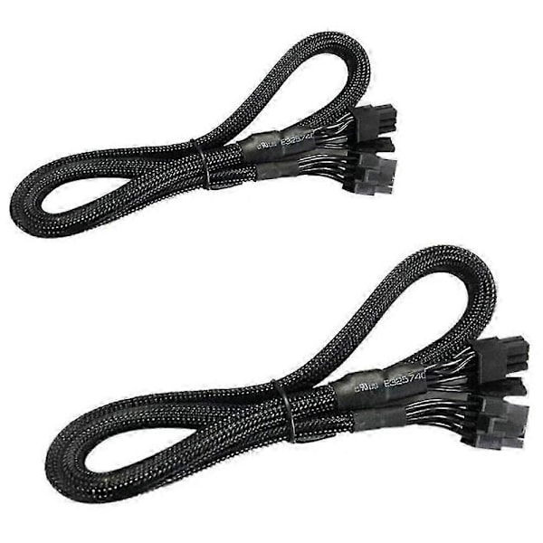 2-pack 8 PIN till 8-pin (6+2) PCIE VGA Strömkabel Flex FÖR EVGA Supernova 650 750 850 1000 1600 2000 G2 G3 P2 T2 GS