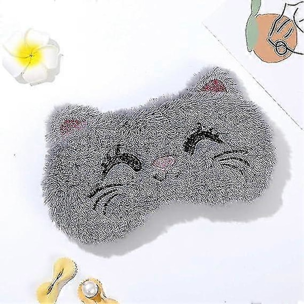 Yksisarvinen unimaski yömaski lapsille eläinmaski Kawaii söpö silmälappu nukkumiseen aikuisille naisille kissa harmaa-ZZY